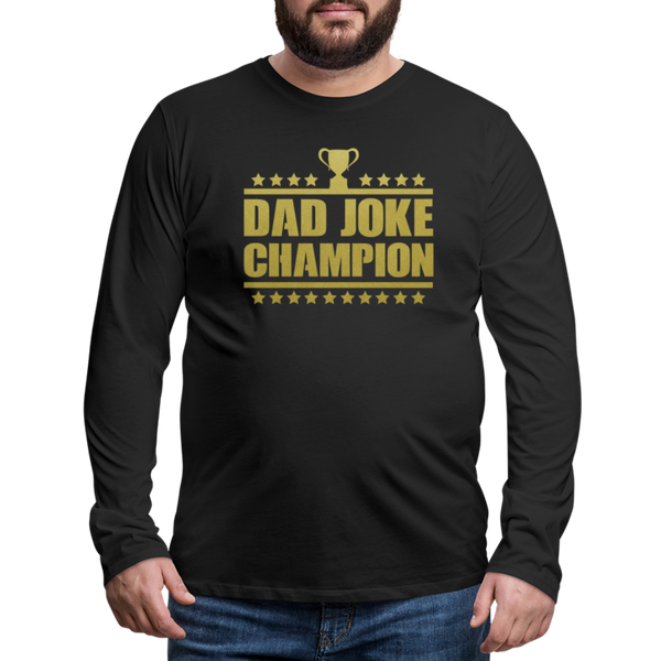 Dad Joke Champion Long Sleeve T-Shirt - black