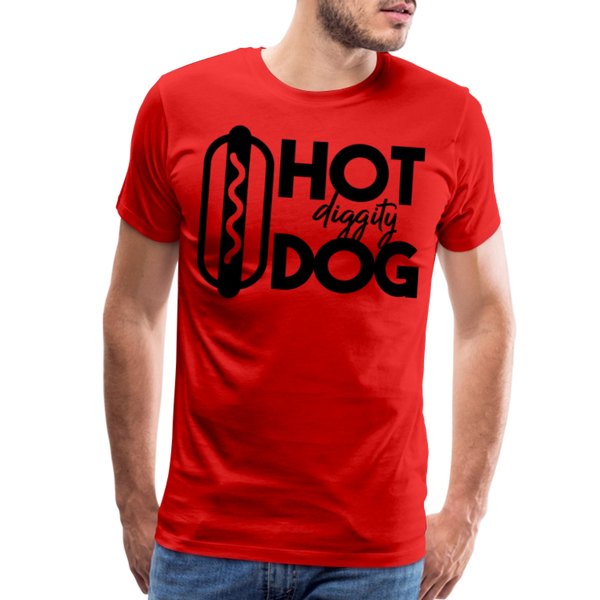 Hot Diggity Dog Funny Grilling Men's Premium T-Shirt - red