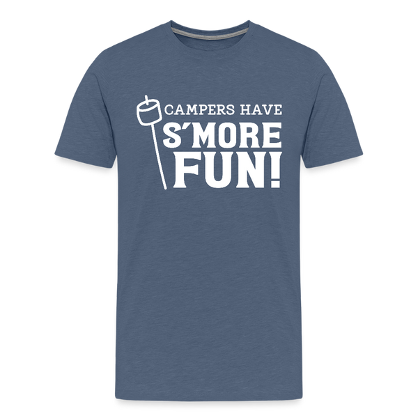 Camper's Have S'More Fun! Funny Camping Men's Premium T-Shirt - heather blue