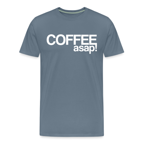 Funny Coffee ASAP! Men's Premium T-Shirt - steel blue