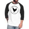 Chicken Tender Funny Baseball T-Shirt - white/black