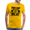 This Guy Rubs His Meat Funny BBQ Men's Premium T-Shirt - sun yellow
