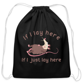 If I Lay Here If I Just Lay Here Opossum Cotton Drawstring Bag