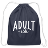 Adult-ish Funny Cotton Drawstring Bag - navy