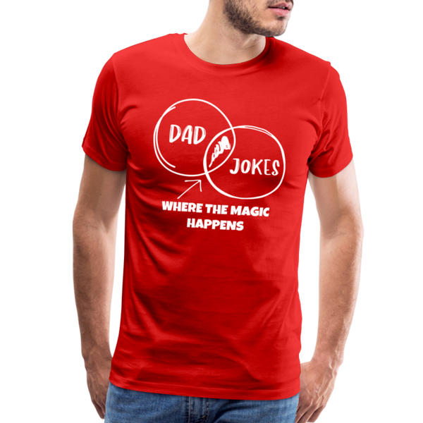 Funny Dad Jokes Venn Diagram Short-Sleeve T-Shirt - red