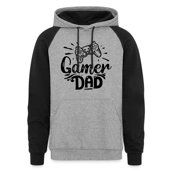 Gamer Dad Colorblock Hoodie - heather gray/black