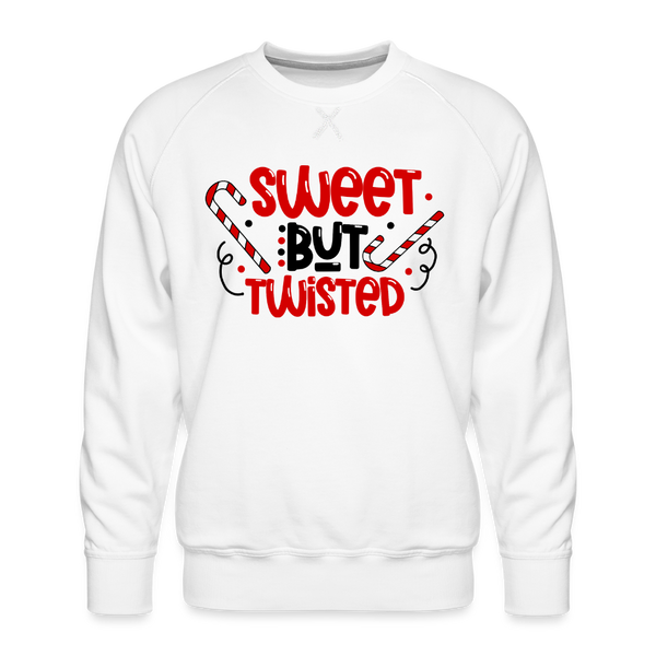 Sweet But Twisted Candy Cane Men’s Premium Sweatshirt - white