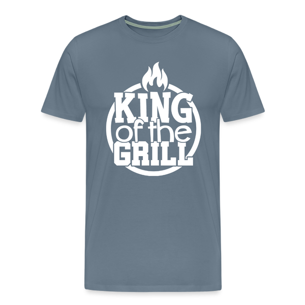King of the Grill Father's Day BBQ Men's Premium T-Shirt - steel blue