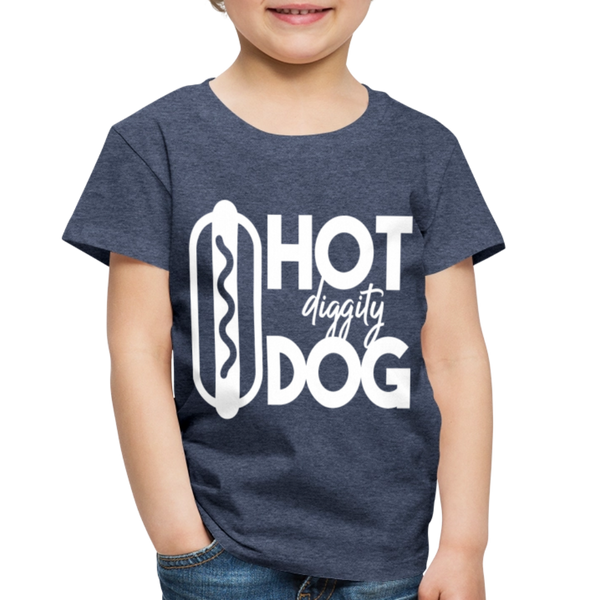 Hot Diggity Dog Funny Grilling Toddler Premium T-Shirt - heather blue