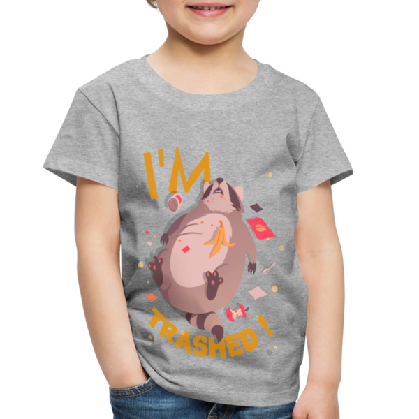 I'm Trashed Funny Raccoon Toddler Premium T-Shirt - heather gray