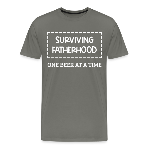 Surviving Fatherhood One Beer at a Time Men's Premium T-Shirt - asphalt gray