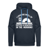 I Love the Smell of Coffee & Sawdust in the Morning Men’s Premium Hoodie - navy