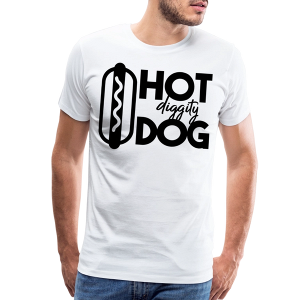 Hot Diggity Dog Funny Grilling Men's Premium T-Shirt - white