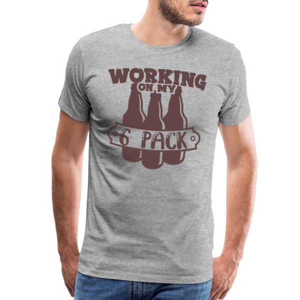 Working on my 6 Pack Men's Premium T-Shirt - heather gray