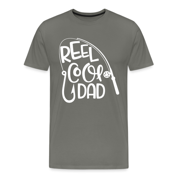 Reel Cool Dad Funny Fishing Premium T-Shirt - asphalt gray