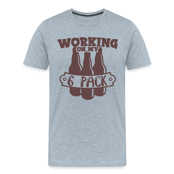 Working on my 6 Pack Men's Premium T-Shirt - heather ice blue