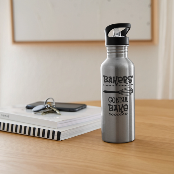 Bakers Gonna Bake Funny Cooking Water Bottle - silver