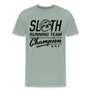 Sloth Running Team Champion Men's Premium T-Shirt - steel green