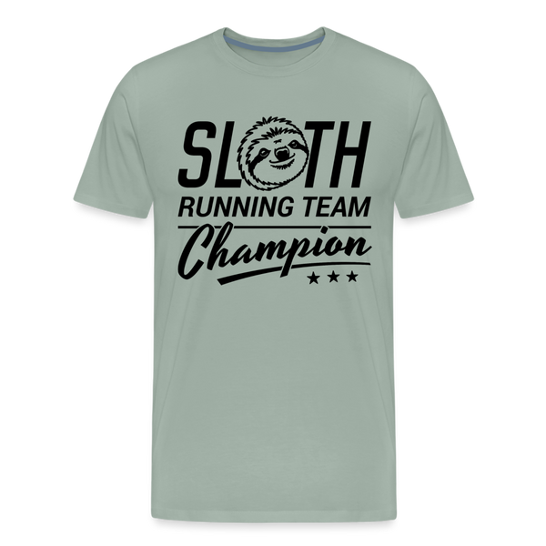 Sloth Running Team Champion Men's Premium T-Shirt - steel green