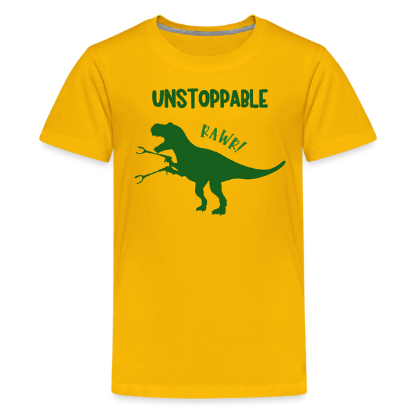 Unstoppable T-Rex Dinosaur Kids' Premium T-Shirt - sun yellow