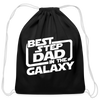 Best Step Dad in the Galaxy Cotton Drawstring Bag - black