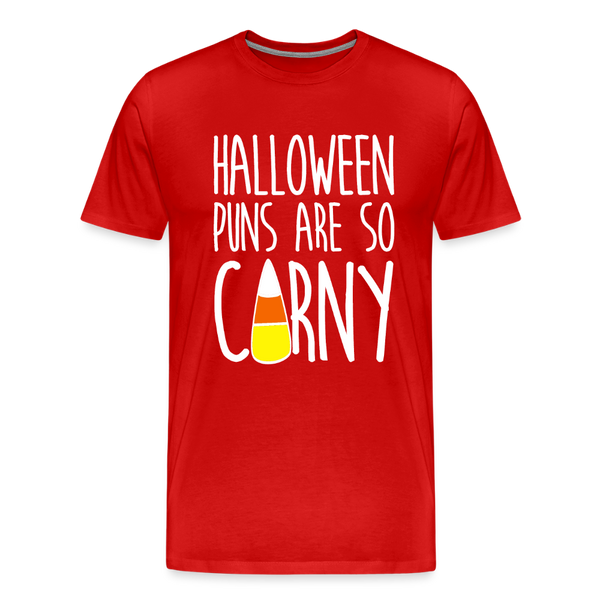 Halloween Puns are so Corny Men's Premium T-Shirt - red
