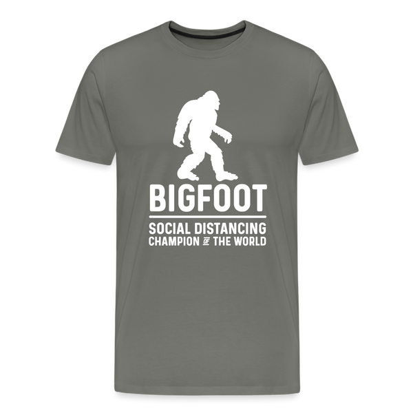 Bigfoot Social Distancing Champion of the World Men's Premium T-Shirt - asphalt gray