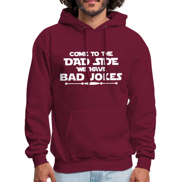 Come to the Dad Side, We Have Bad Jokes Heavy Blend Adult Hoodie - burgundy