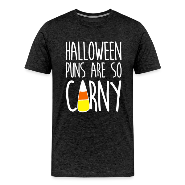 Halloween Puns are so Corny Men's Premium T-Shirt - charcoal grey
