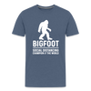 Bigfoot Social Distancing Champion of the World Men's Premium T-Shirt - heather blue