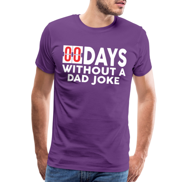 00 Days Without a Dad Joke Men's Premium T-Shirt - purple