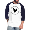 Chicken Tender Funny Baseball T-Shirt - white/navy