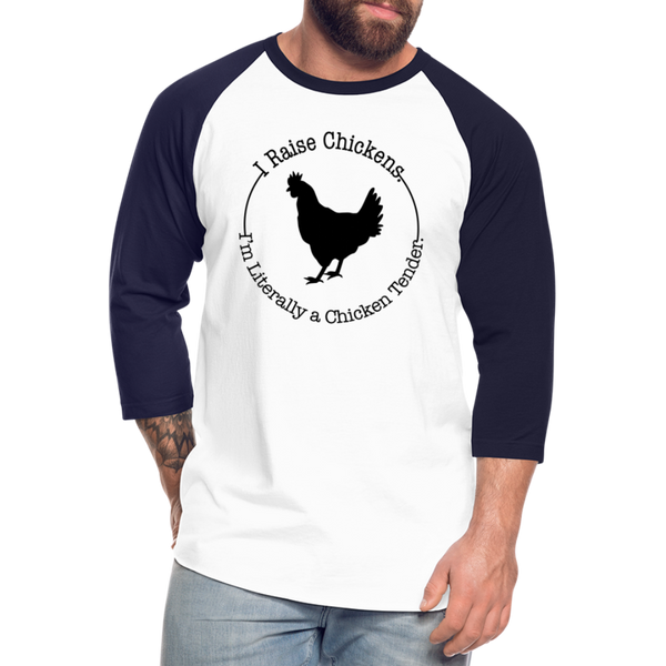 Chicken Tender Funny Baseball T-Shirt - white/navy