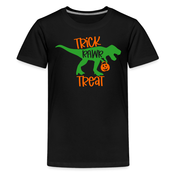 Trick Rawr Treat Dinosaur Halloween Kids' Premium T-Shirt - black