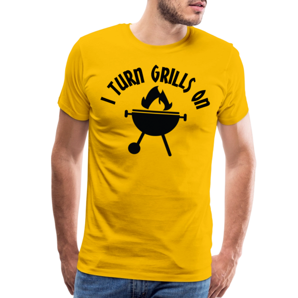 I Turn Grills On Funny BBQ Men's Premium T-Shirt - sun yellow