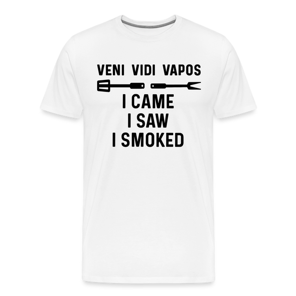 Veni Vidi Vapos I Came I Saw I Smoked: BBQ Smoker Men's Premium T-Shirt - white