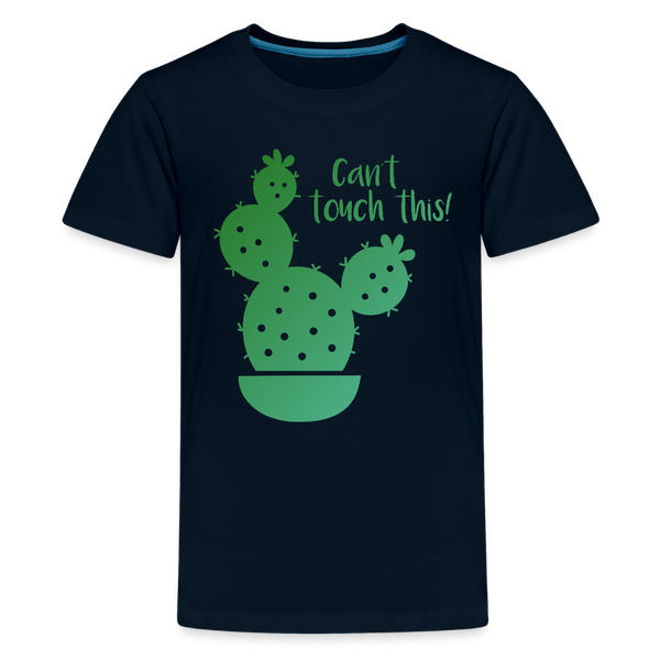 Can't Touch This! Cactus Pun Kids' Premium T-Shirt - deep navy