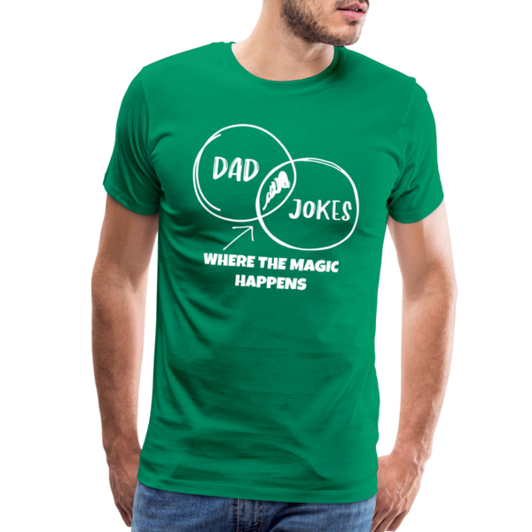 Funny Dad Jokes Venn Diagram Short-Sleeve T-Shirt - kelly green