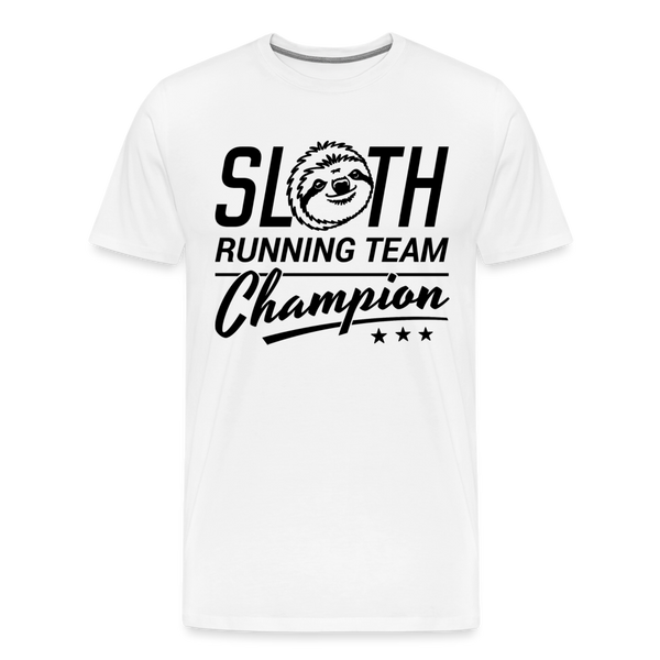 Sloth Running Team Champion Men's Premium T-Shirt - white