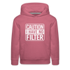 Caution I Have No Filter Funny Kids‘ Premium Hoodie - mauve