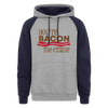 You're Bacon Me Crazy Colorblock Hoodie - heather gray/navy