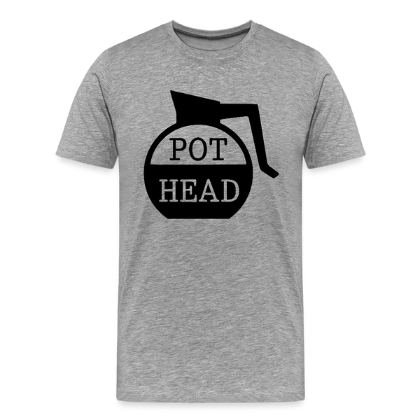 Pot Head Funny Coffee Men's Premium T-Shirt - heather gray