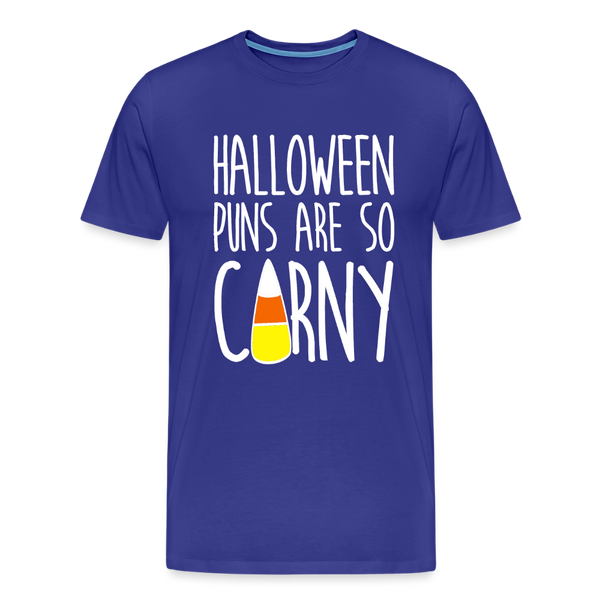 Halloween Puns are so Corny Men's Premium T-Shirt - royal blue