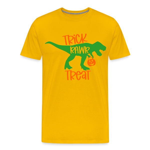 Trick Rawr Treat Dinosaur Halloween Men's Premium T-Shirt - sun yellow