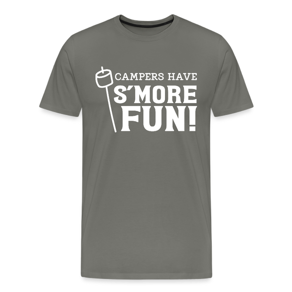 Camper's Have S'More Fun! Funny Camping Men's Premium T-Shirt - asphalt gray