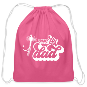 One Fly Dad Fly Fishing Cotton Drawstring Bag