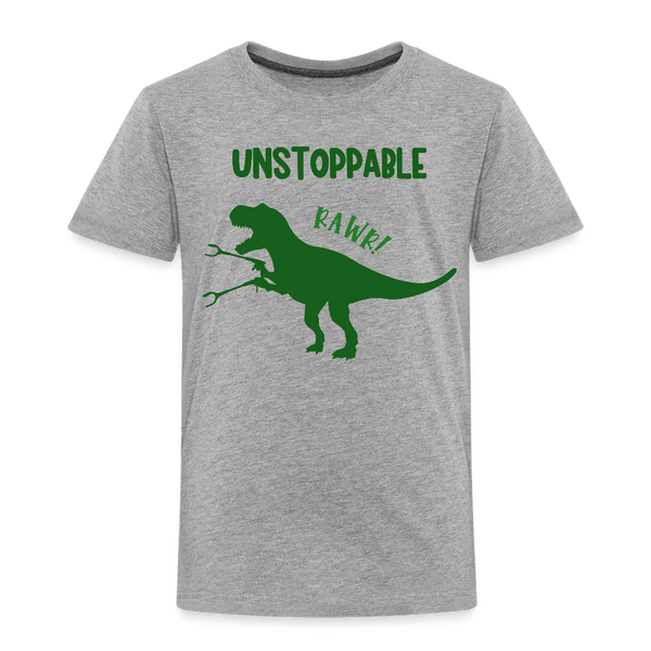 Unstoppable T-Rex Dinosaur Toddler Premium T-Shirt - heather gray