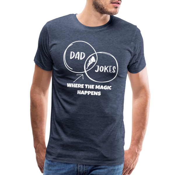 Funny Dad Jokes Venn Diagram Short-Sleeve T-Shirt - heather blue