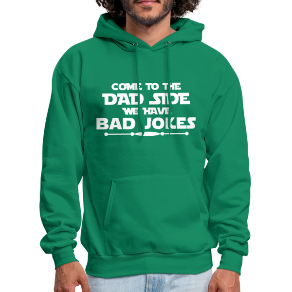 Come to the Dad Side, We Have Bad Jokes Heavy Blend Adult Hoodie - kelly green