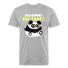 You Gonna Eat That Funny Panda Fitted Cotton/Poly T-Shirt by Next Level - heather gray